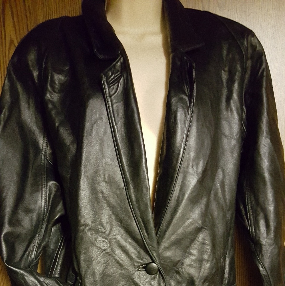 TIBOR women's black leather jacket XS